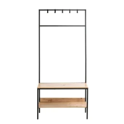 3S. x Home Armoire debout métal et bois etagère double plateaux Best