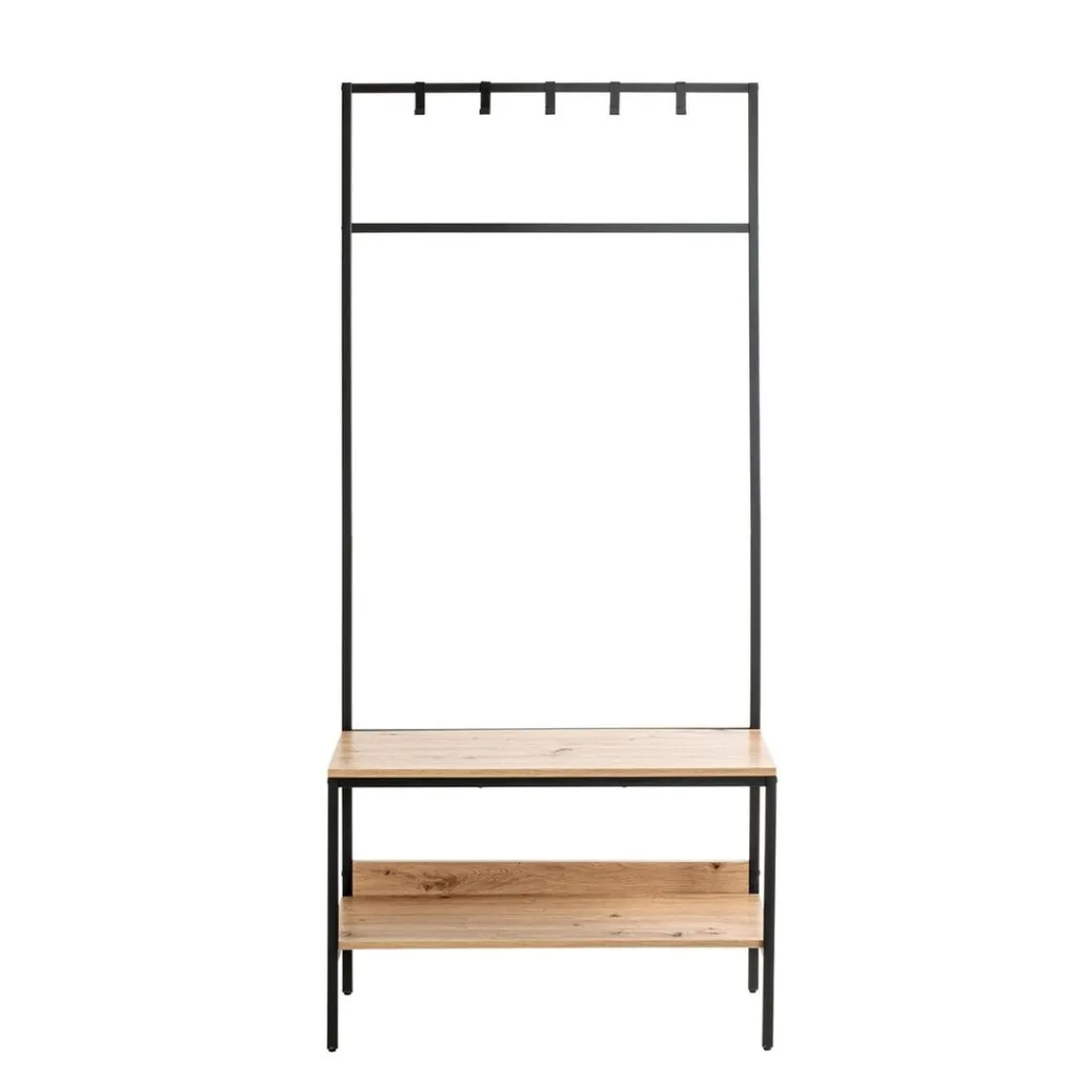 3S. x Home Armoire debout métal et bois etagère double plateaux Best