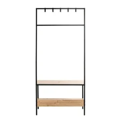 3S. x Home Armoire debout métal et bois etagère double plateaux Best