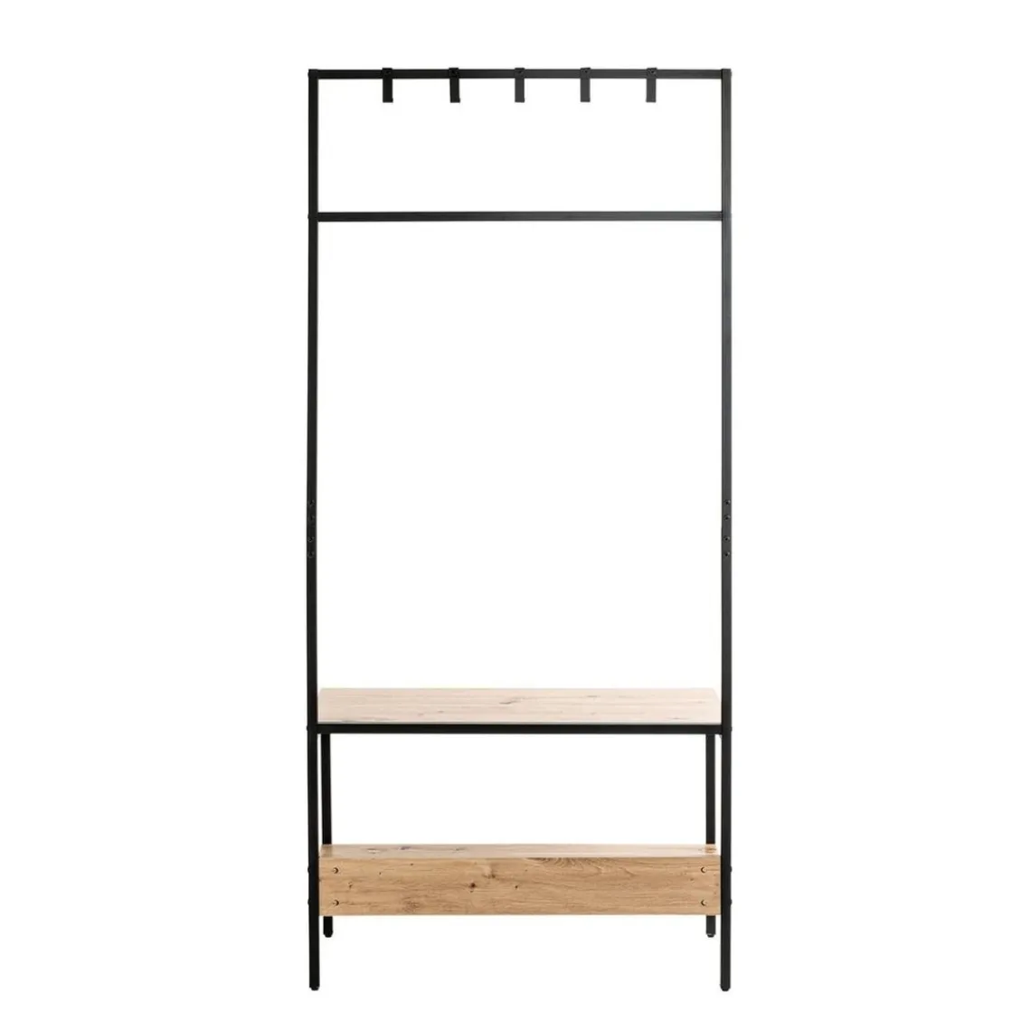 3S. x Home Armoire debout métal et bois etagère double plateaux Best