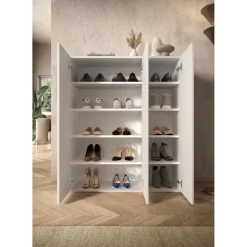 3S. x Home Armoire derangement 3 portes 8 étagères reglable Discount