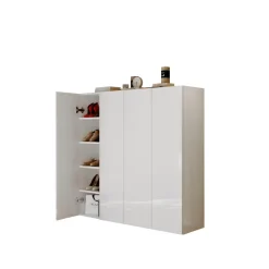 3S. x Home Armoire derangement 4 portes 8 étagères reglable Clearance