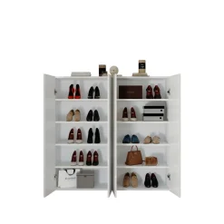 3S. x Home Armoire derangement 4 portes 8 étagères reglable Clearance