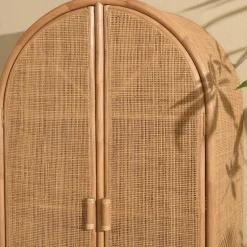 Macabane Armoire en rotin 2 portes en cannage couleur brun miel KALLY Clearance