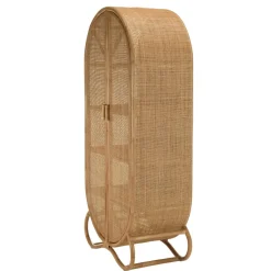 Macabane Armoire en rotin 2 portes en cannage couleur brun miel KALLY Clearance