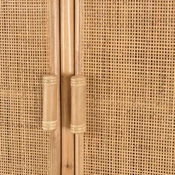 Macabane Armoire en rotin 2 portes en cannage couleur brun miel KALLY Clearance