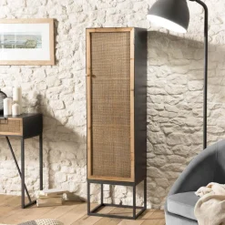Macabane Armoire métal 1 porte cannage - DORIA Discount