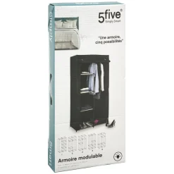 3S. x Home Armoire penderie modulable tissu noir