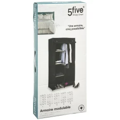 3S. x Home Armoire penderie modulable tissu noir