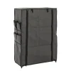 3S. x Home Armoire rangement chaussures en tissu avec compartiments en toison synthétique gris et structure en tube d'acier Outlet
