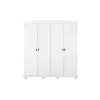 3S. x Home Armoire Rustique FSC 4 Portes Blanc ISNY