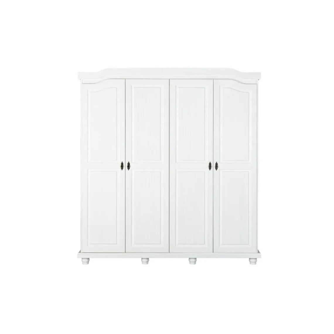 3S. x Home Armoire Rustique FSC 4 Portes Blanc ISNY