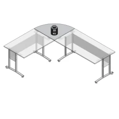 3S. x Home Assemblage d'angle pour bureau blanc CALVIA 3