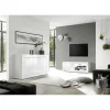 3S. x Home Bahut 3 portes BASIC laqué blanc brillant Best