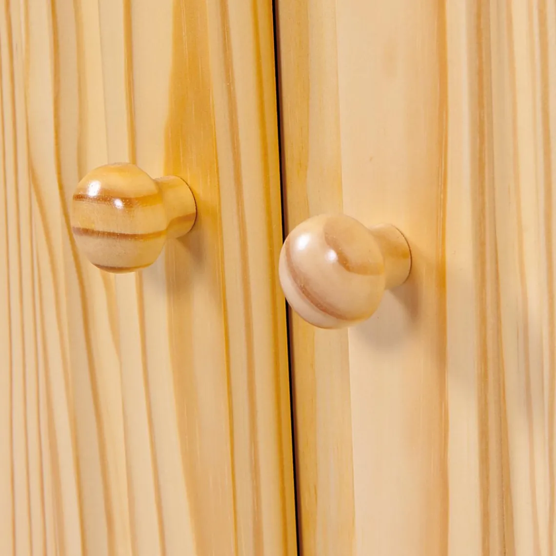 3S. x Home Bahut Bas 3 portes 3 tiroirs Pin massif vernis naturel PASTALE Hot