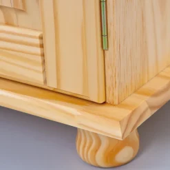 3S. x Home Bahut Bas 3 portes 3 tiroirs Pin massif vernis naturel PASTALE Hot