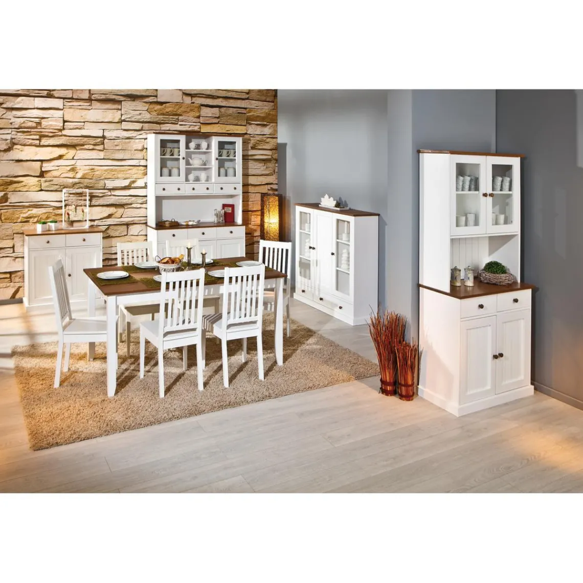 3S. x Home Bahut Bas en Pin Massif JIRA New