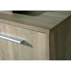 3S. x Home Bahut de 6 casiers de rangement en bois 77x30 cm Blanc et Naturel GONDOLA Clearance