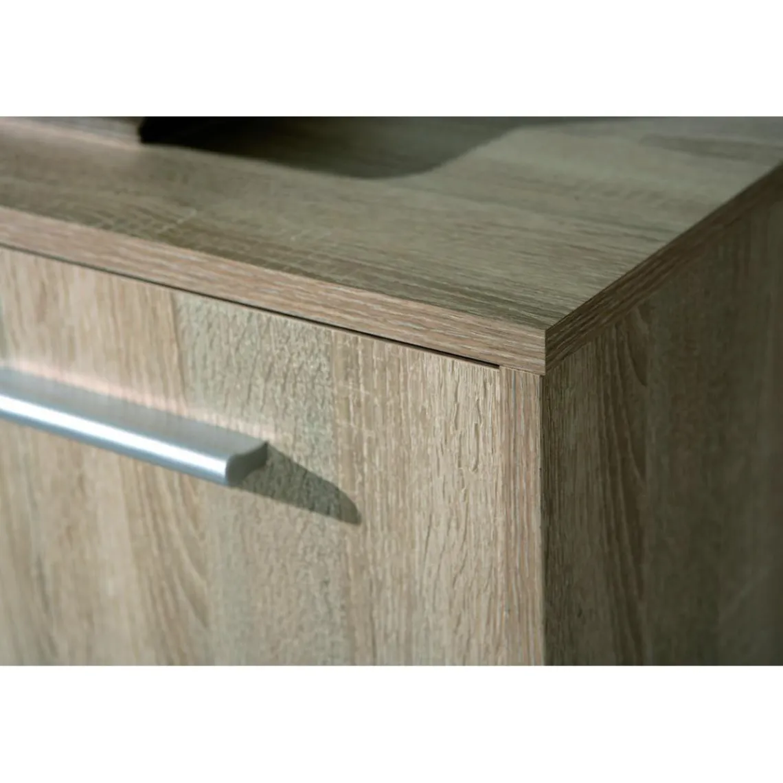 3S. x Home Bahut de 6 casiers de rangement en bois 77x30 cm Blanc et Naturel GONDOLA Clearance