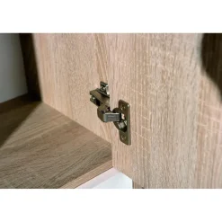 3S. x Home Bahut de 6 casiers de rangement en bois 77x30 cm Blanc et Naturel GONDOLA Clearance