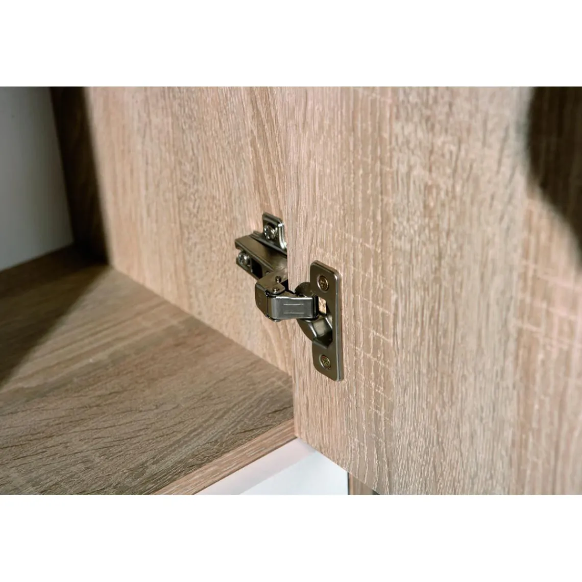 3S. x Home Bahut de 6 casiers de rangement en bois 77x30 cm Blanc et Naturel GONDOLA Clearance