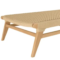 Macabane Bain de soleil en teck naturel et rotin synthétique beige VALERIA Online