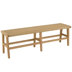 Macabane Banc de jardin 3 places teck assise rotin synthétique beige VALERIA Discount