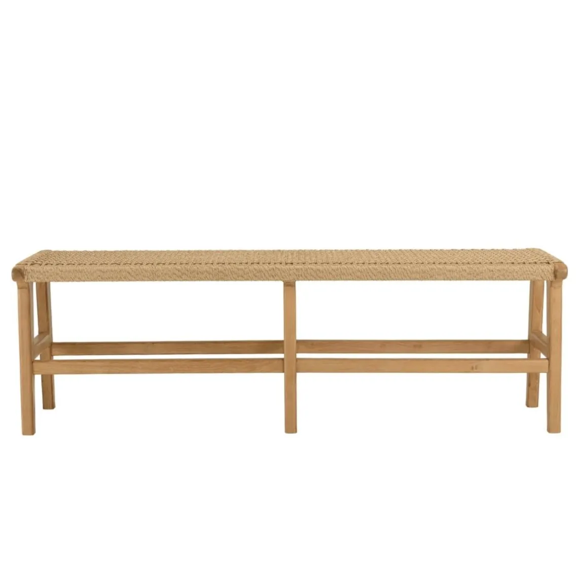 Macabane Banc de jardin 3 places teck assise rotin synthétique beige VALERIA Discount