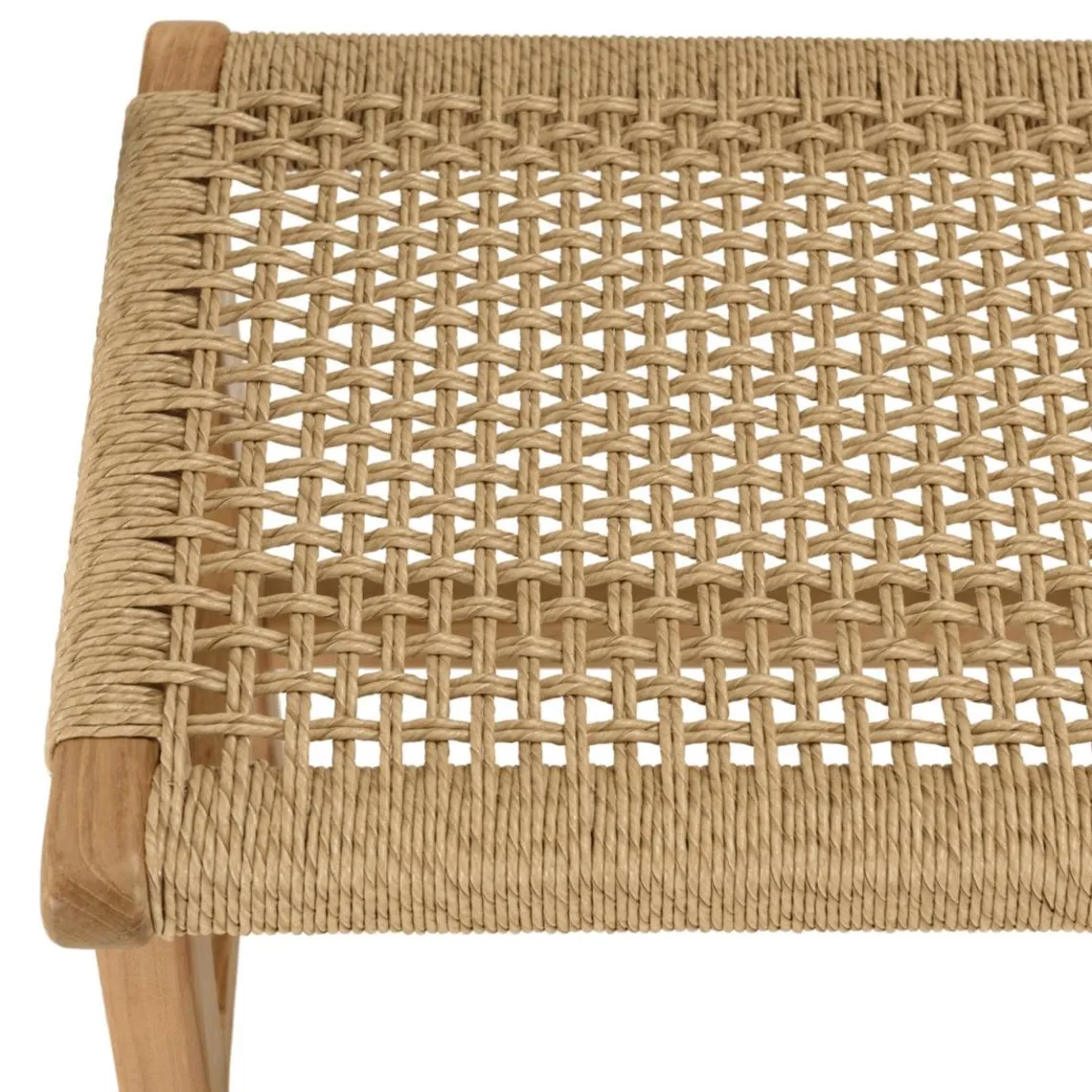 Macabane Banc de jardin 3 places teck assise rotin synthétique beige VALERIA Discount