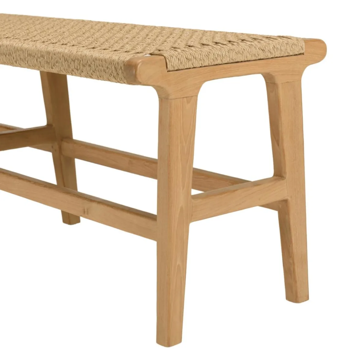 Macabane Banc de jardin 3 places teck assise rotin synthétique beige VALERIA Discount