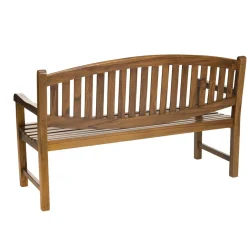 Macabane Banc de jardin HANNA ovale en bois teck huilé