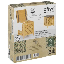 3S. x Home Banc de rangement bambou New