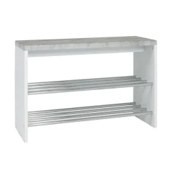 3S. x Home Banc de rangement chaussure avec plateau décor beton Best