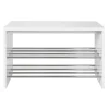3S. x Home Banc de rangement chaussure plateau décor brillant blanc Discount