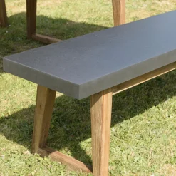 Macabane Banc effet béton foncé HECTOR Outlet