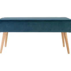 3S. x Home Banc Scandinave En Velours Bleu Foncé VIXY