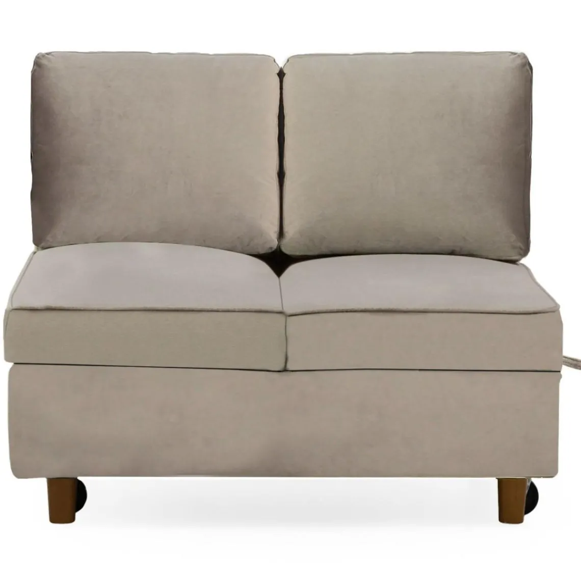 3S. x Home Banquette 2 places convertible Zinez Velours Taupe Hot