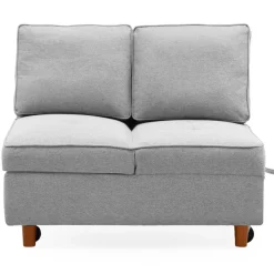 3S. x Home Banquette 2 places convertible Zinez Tissu Gris Hot