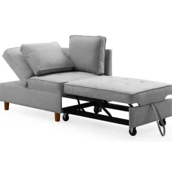 3S. x Home Banquette 2 places convertible Zinez Tissu Gris Hot