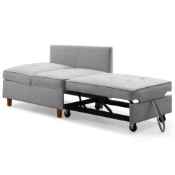 3S. x Home Banquette 2 places convertible Zinez Tissu Gris Hot