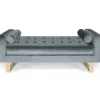 3S. x Home Banquette capitonnée Velours Gris GASPARD Sale
