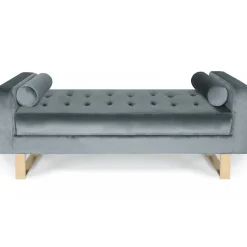 3S. x Home Banquette capitonnée Velours Gris GASPARD Sale