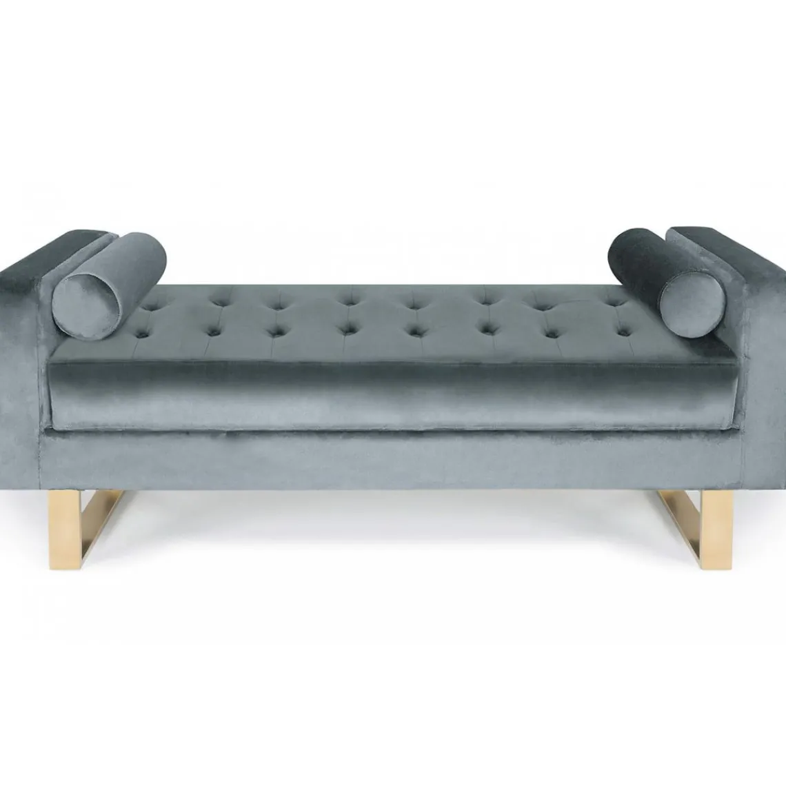 3S. x Home Banquette capitonnée Velours Gris GASPARD Sale