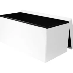 3S. x Home Banquette Coffre Pliable Blanc DOTTY Hot