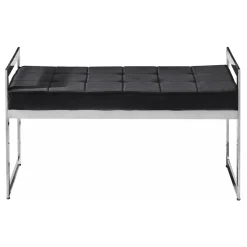 3S. x Home Banquette Velours Noir pieds Argent CODY Online