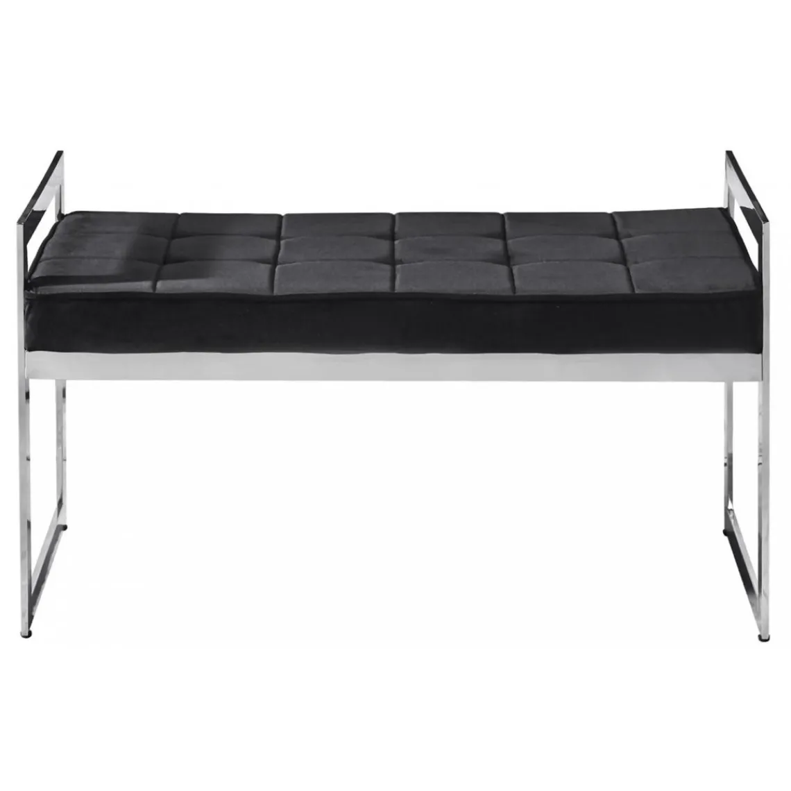 3S. x Home Banquette Velours Noir pieds Argent CODY Online