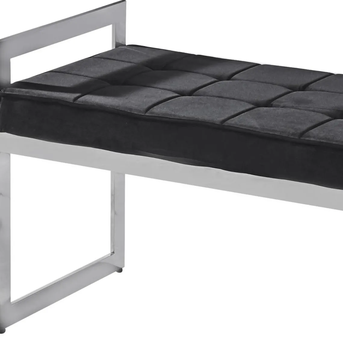 3S. x Home Banquette Velours Noir pieds Argent CODY Online