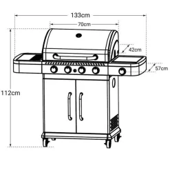 Cook'In Garden Barbecue gaz Américain FIDGI 4 Brûleurs Outlet