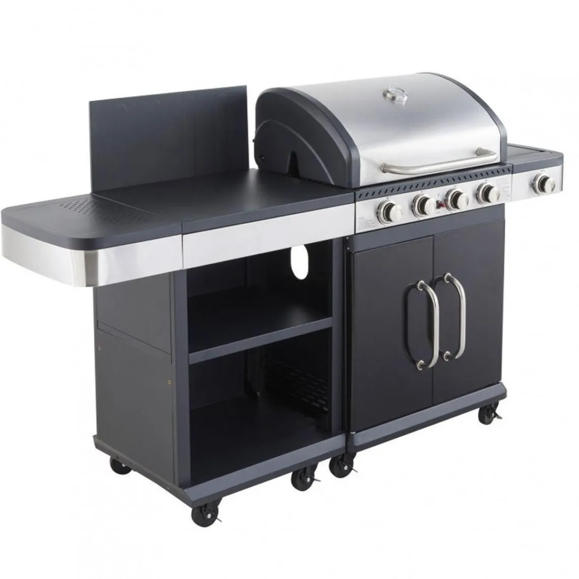 Cook'In Garden Barbecue gaz FIDGI 4 Brûleurs, réchaud latéral et desserte Outlet