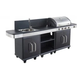 Cook'In Garden Barbecue gaz FIDGI 4 Brûleurs avec desserte et évier Online